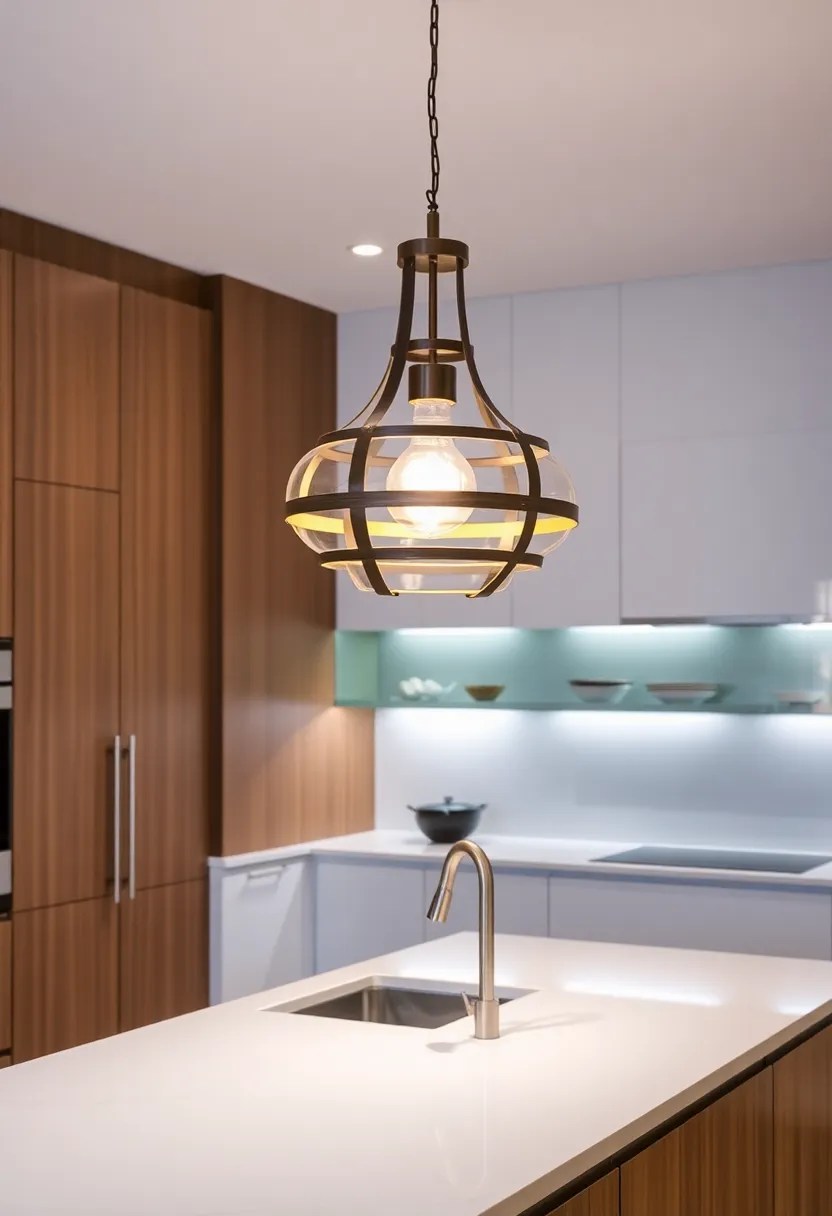 15 Kitchen Decor Ideas That'll Make You Feel Like a MasterChef (Check Out #12!) - 7. Statement Lighting